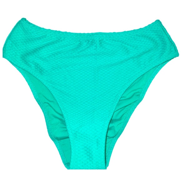 aerie Swim Nwt Womens Green Aerie Jacquard High Cut Cheeky Bikini